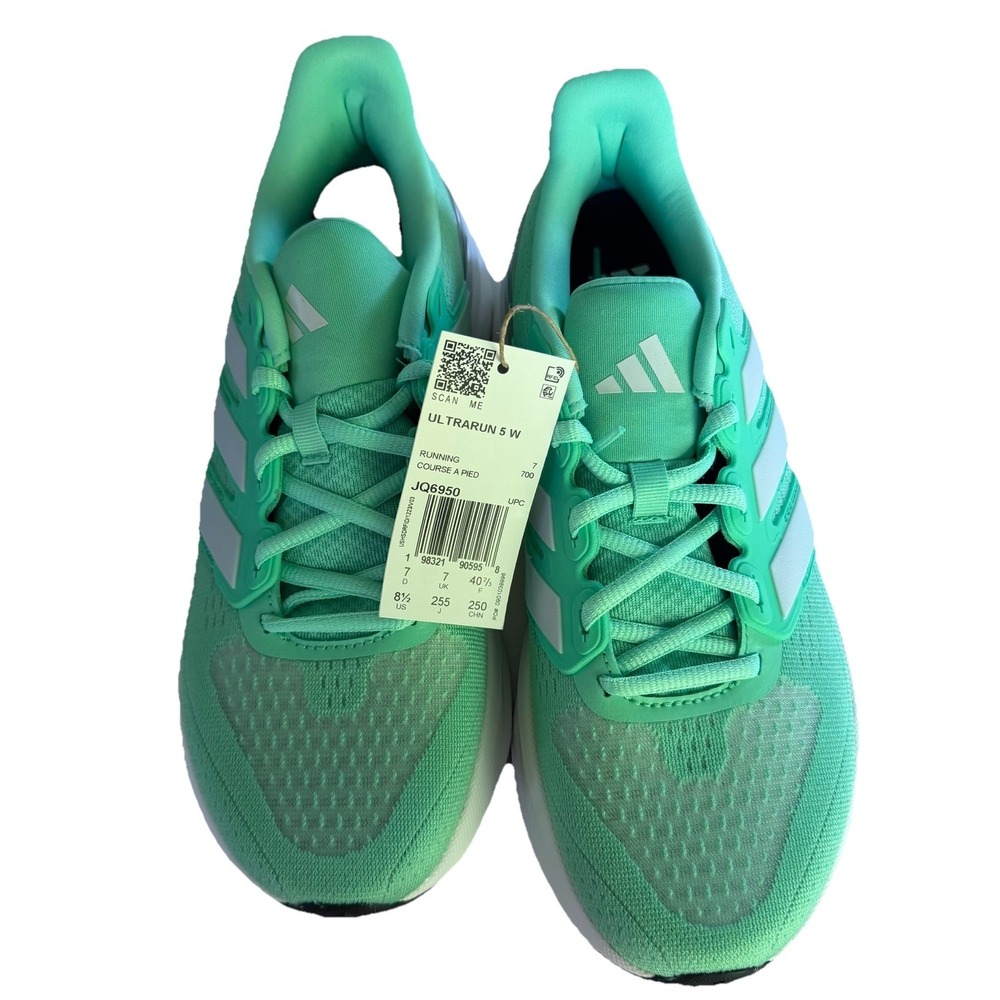 adidas Ultrarun 5 W Green Glow Men's Size 8.5 Dash Grey Core Black - Picture 2 of 13